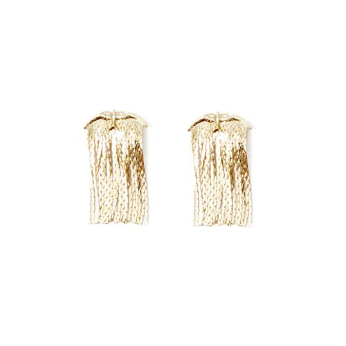 Aretes metálicos dorados para mujer