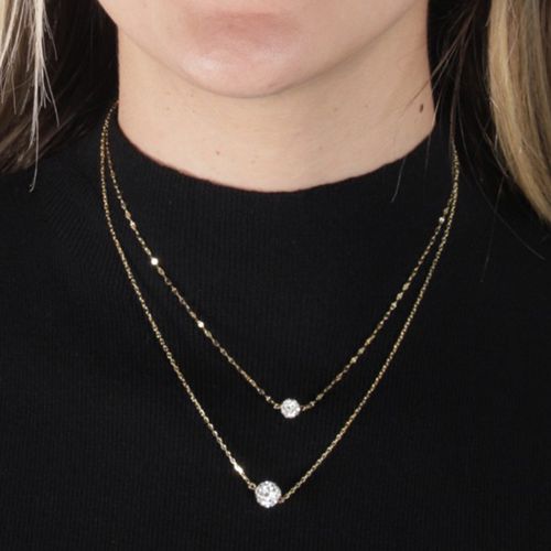 Collar dorado 43.18 cm-2mm para mujer
