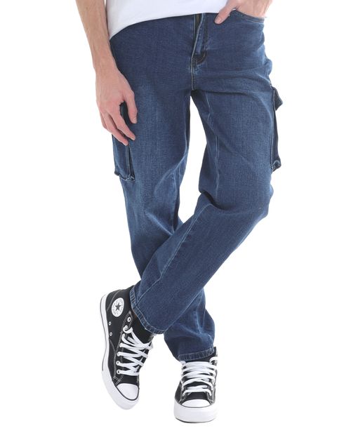 Jeans cargo Orange azul denim para hombre