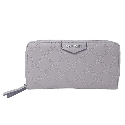 Billetera zip around Nine West Verna color gris para mujer