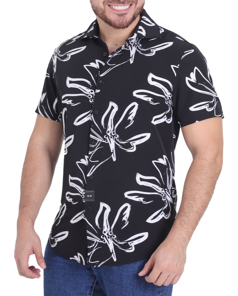 104699372-Camisa-casual-Denim-and-Flower-negra-con-estampado-floral-para-hombre