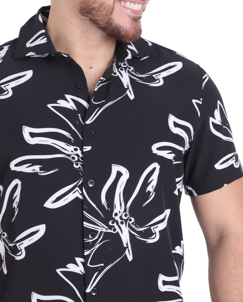 104699372-Camisa-casual-Denim-and-Flower-negra-con-estampado-floral-para-hombre
