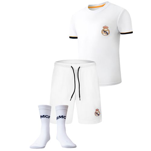 Conjunto deportivo de 3 piezas blanco con estampado del Real Madrid para niño