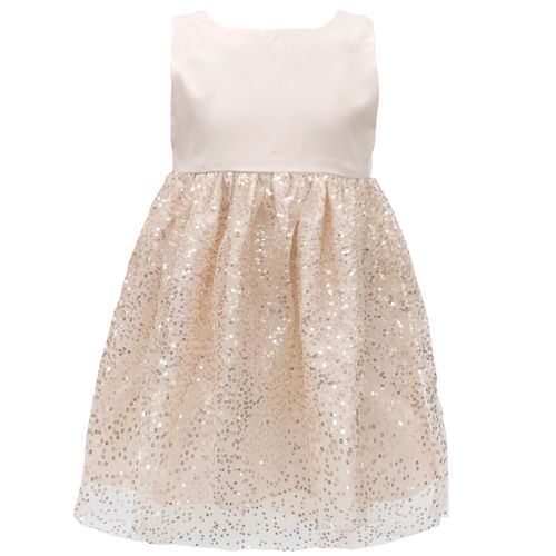 Vestido beige sólido para bebé niña