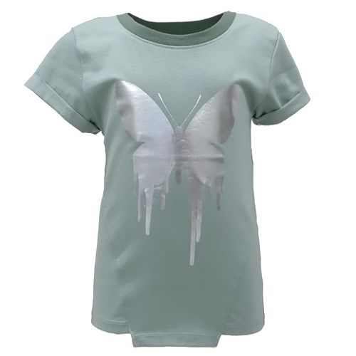 Blusa verde con estampado de mariposa para niña