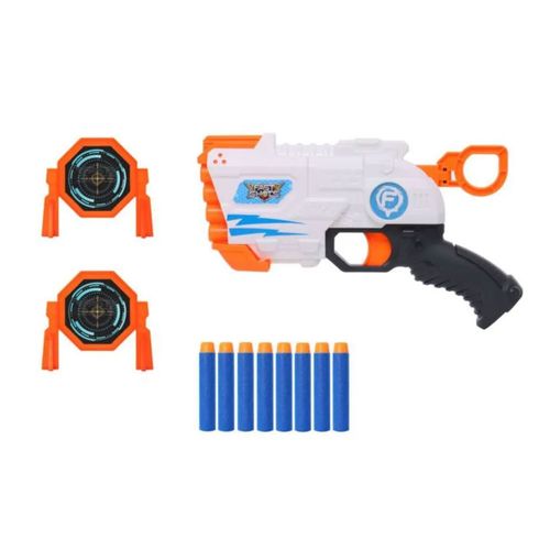 Fast Shots Set Lanzador 8 Dardos Foam y 2 Targets