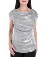 104604645-Blusa-Nicolle-formal-plateada-manga-corta-para-mujer