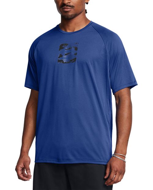 Camiseta deportiva Under Armour azul estampada para hombre