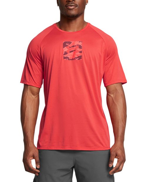 Camiseta deportiva Under Armour roja estampada para hombre