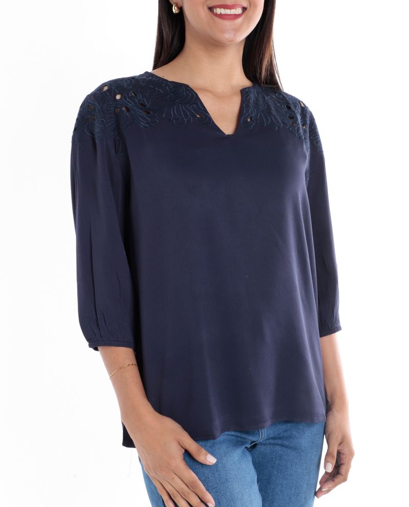 104563191-Blusa-Nicolle-formal-azul-mangas-3-4-para-mujer