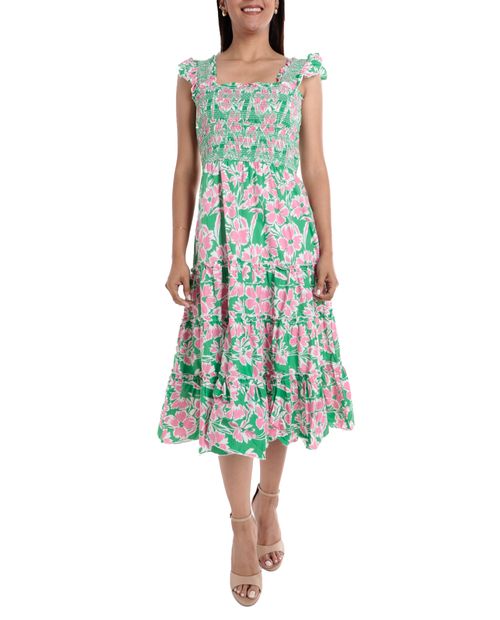 Vestido Sabrina midi estampado de tirantes para mujer