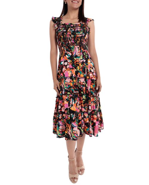 Vestido Sabrina midi estampado de tirantes para mujer