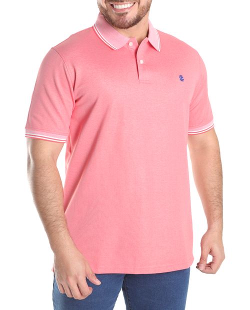 Camisa polo Izod rosada sólida para hombre