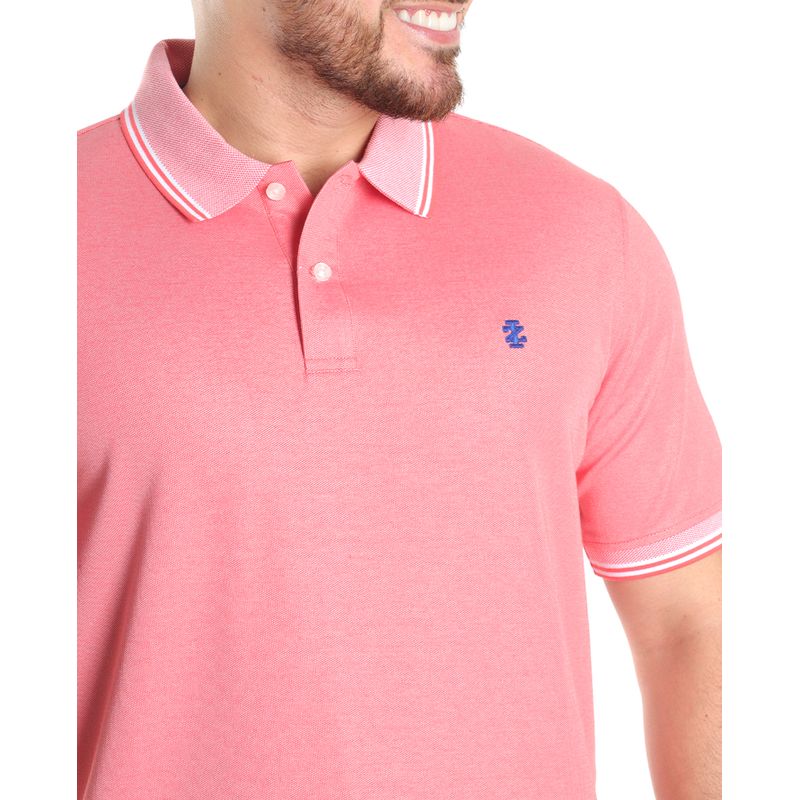 Camisa polo Izod rosada solida para hombre