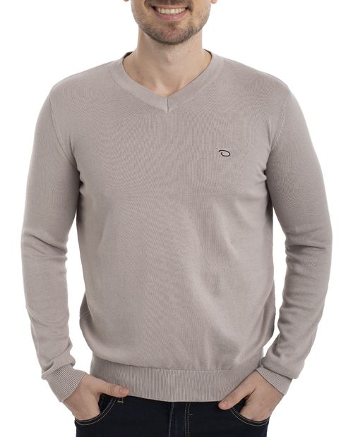 Suéter pullover Oscar de la Renta gris texturizado para hombre