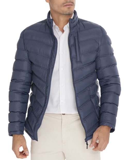 Chaqueta acolchada Oscar de la Renta azul navy sólida para hombre