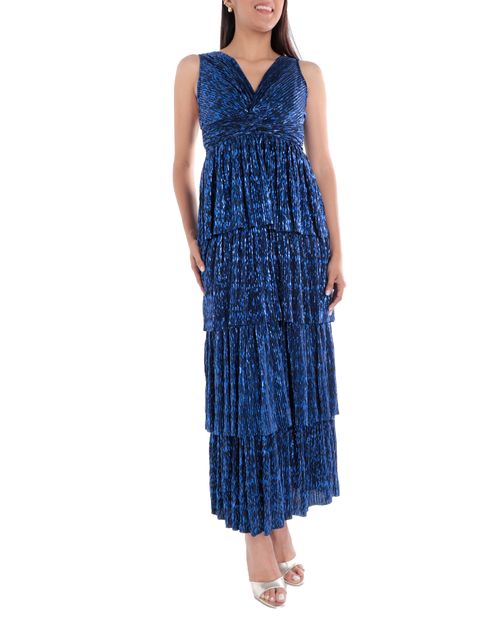 Vestido Sabrina de gala azul de tirantes para mujer