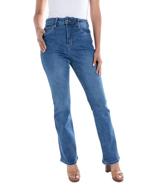 Jeans Nicolle bootcut lavado medio de cintura alta para mujer