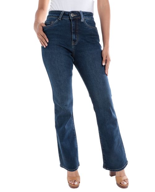 Jeans Nicolle bootcut lavado medio de cintura alta para mujer