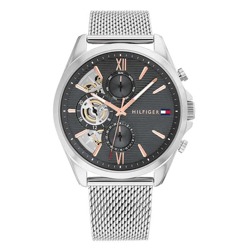 104714189-Reloj-Tommy-Hilfiger-analogo-cronografo-Baker-metalico-plateado-para-caballero