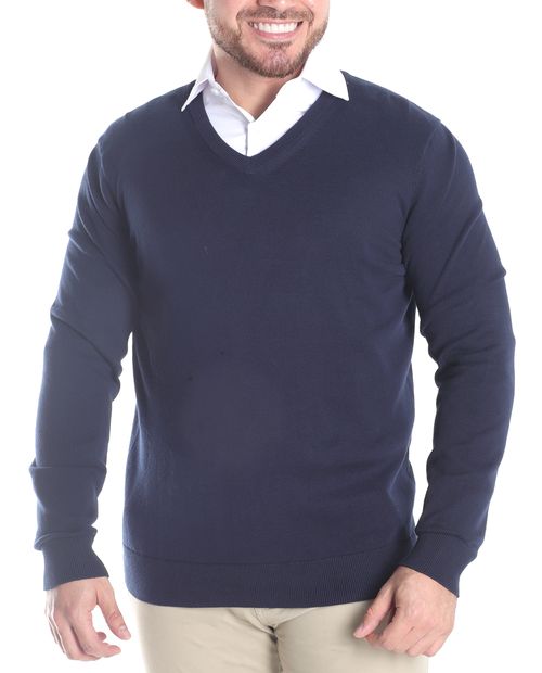 Suéter Gents navy sólido para hombre