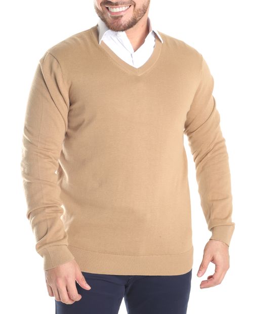 Suéter Gents beige sólido para hombre