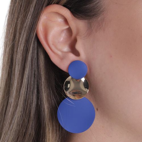 Aretes de colgar metálicos multicolor para mujer