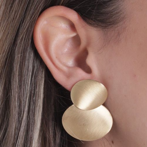 Aretes de colgar metálicos dorados para mujer