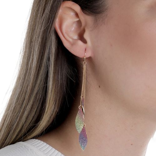 Pendientes largos dorados para mujer