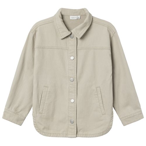 Chaqueta beige sólido para niña