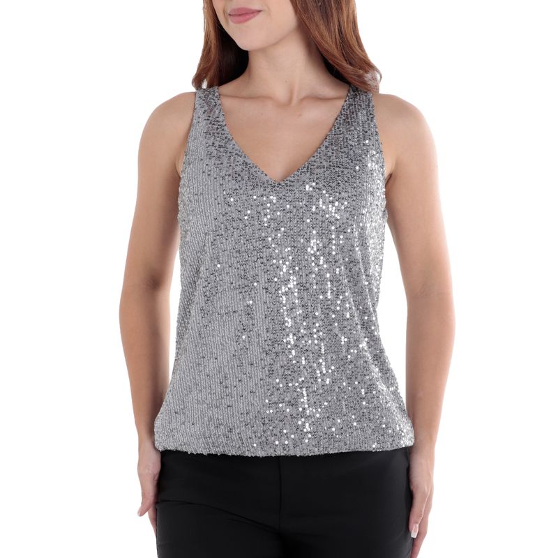 Blusas plateadas clearance