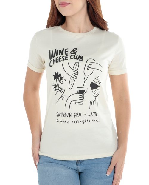 Camiseta Orange estampada manga corta para mujer