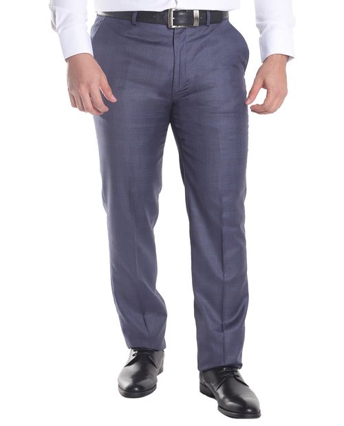 Pantalón de vestir básico Unexpected slim fit azul cuadriculado para hombre