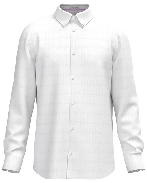 Camisa de vestir Oscar de la Renta tailored fit blanca cuadriculada para hombre