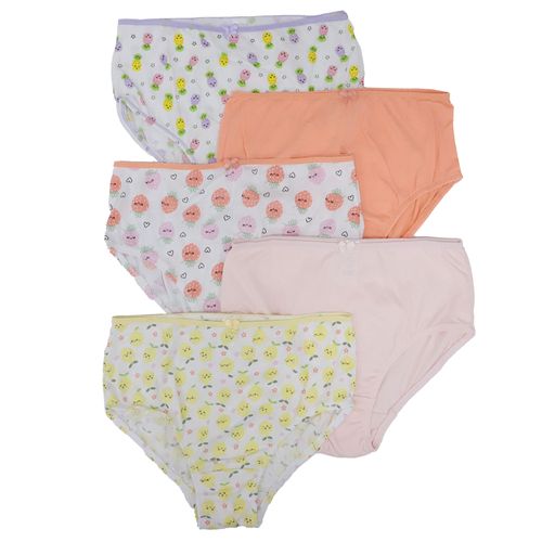 Set de 5 piezas ropa interior multicolor de frutas para niña