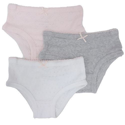 Set de 3 piezas ropa interior multicolor sólido para niña