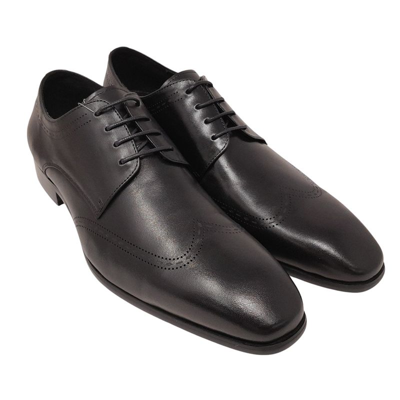 Zapatos Paulo Color Negro Liso Y Detalles De Costuras | Envío Gratis