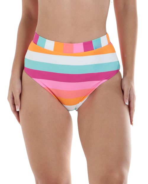 Bikini bottom Raisins and Leilani rayado de cintura alta para mujer