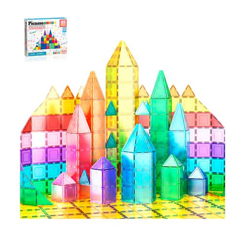 Picasso Tiles Set Armable Magnético 61Pcs Mosaicos