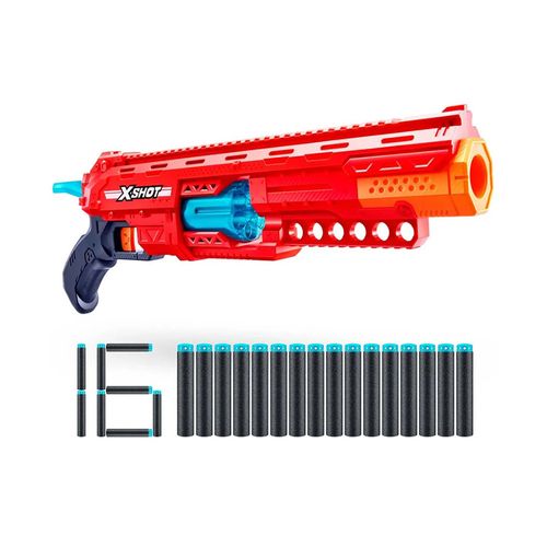 Zuru X-Shot Lanzador Caliber Barril Giratorio de 6 Dardos C/ Almacenamiento de 6 Dardos Incluye 16 Dardos