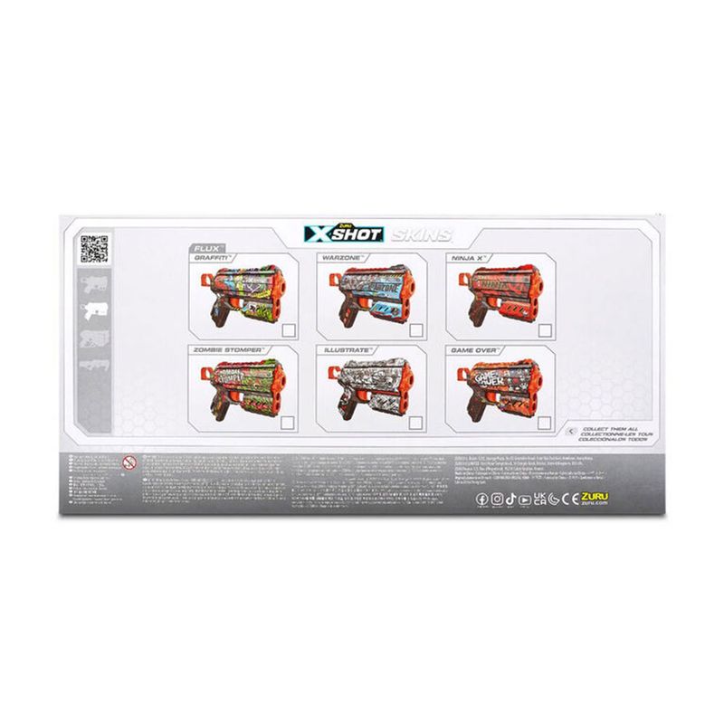 104705141-Zuru-X-Shot-Lanzador-Skins-Flux-Set-Doble-Lanzador-Skin-Ninja---Skin-Graphitti-Incluye-16-Dardos