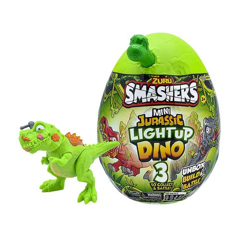 Zuru Smashers Jurassic Dino Mini Huevo Iluminado Combo 10 Sorpresas Figuras, Materiales y Accesorios
