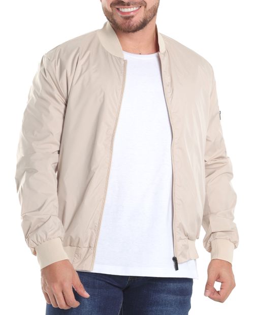 Chaqueta bomber Unexpected beige sólida para hombre