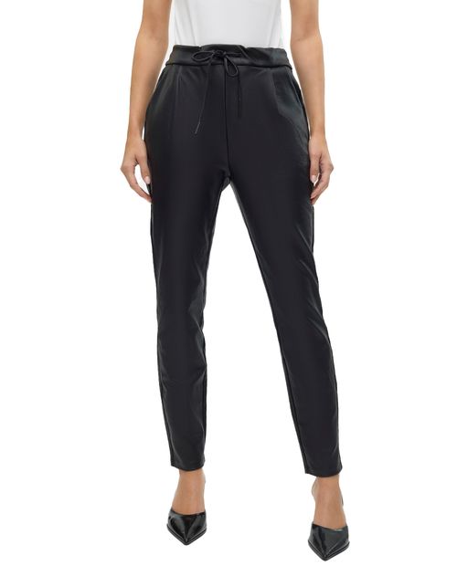 Pantalón Vero Moda pull on negro con largo 30" de cintura alta para mujer