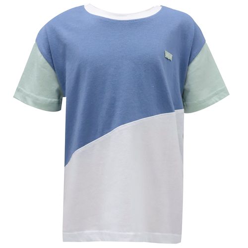 Camiseta bicolor color blocking para niño