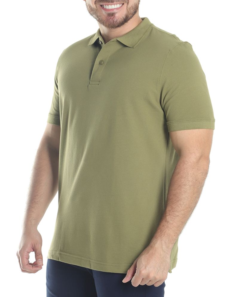 104721863-Camisa-polo-basica-Gents-verde-oliva-texturizada-para-hombre