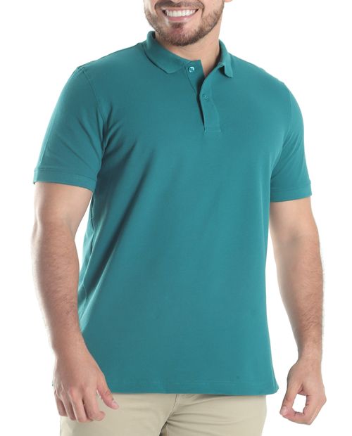 Polo básico Gents turquesa texturizado para hombre