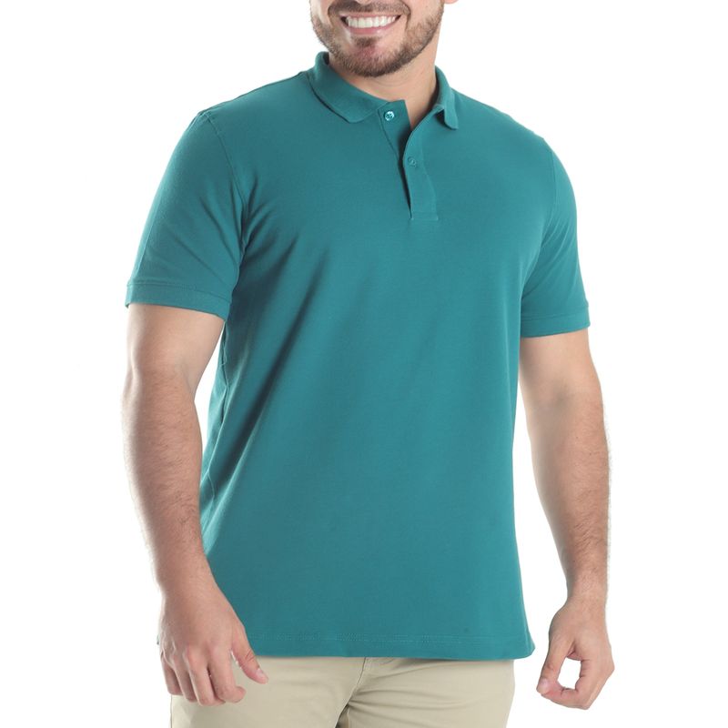 Color Turquesa Playera Tipo Polo De Algodon Discount Playera Polo