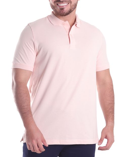 Camisa polo básica Gents rosada sólida para hombre