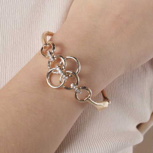 Brazalete dorado 2.5cm- 8" para mujer